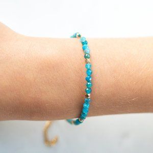 Bracelet Beautiful Amazonite Gemstone Beaded Bracelet Teal Turquoise color CUTE